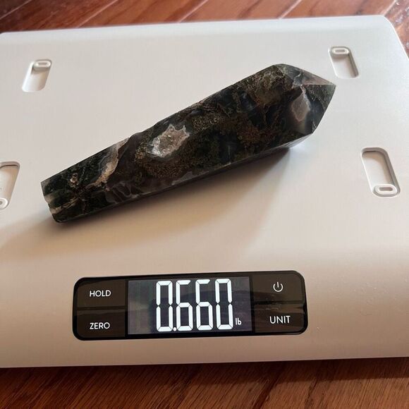 Large Moss Agate Crystal Wand‎ Scepter - Picture 14 of 16